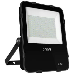 image of with Photocell Sensor Floodlight 200W Atlas 4000K Cool White 110° Black Powder Coat 20200lm Floodlights Security External Outdoor High Powered