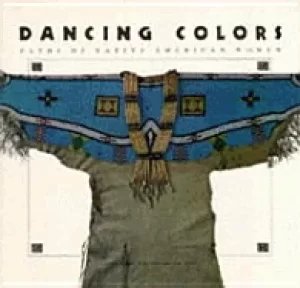 Image of dancing colors paths of the native american woman