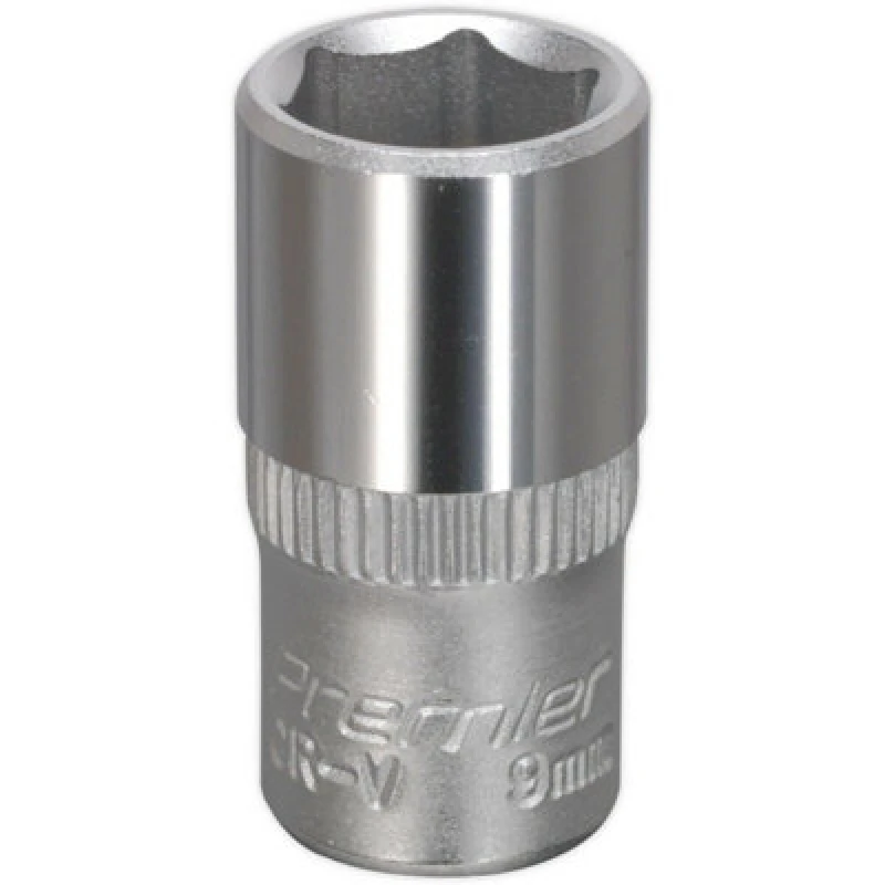 Image of Loops 9mm Forged Steel Drive Socket - 1/4" Square Drive - Chrome Vanadium Socket Metallics
