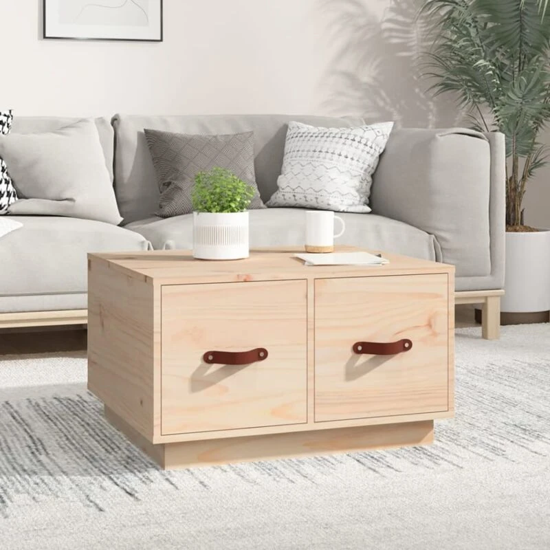 Image of Vidaxl Coffee Table 60X53X35cm Solid Wood Pine, Brown 820966