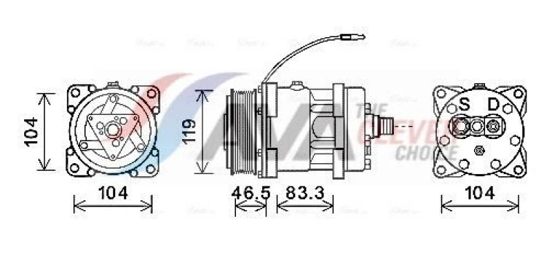 Image of Air conditioning compressor AVA COOLING SYSTEMS UVK151