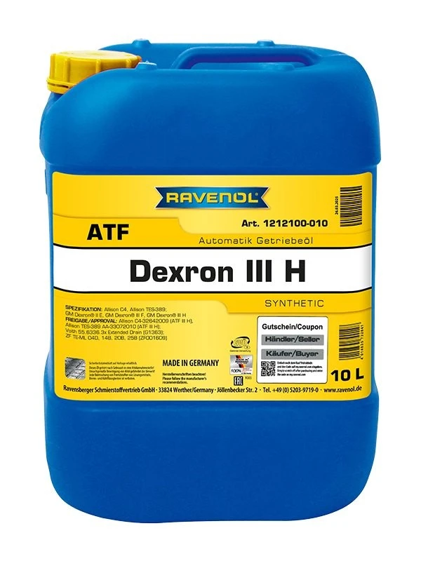 Image of RAVENOL 1212100-010-01-999 Automatic Transmission Fluid ATF III, Capacity: 10l Oil,automatic transmission (3069)