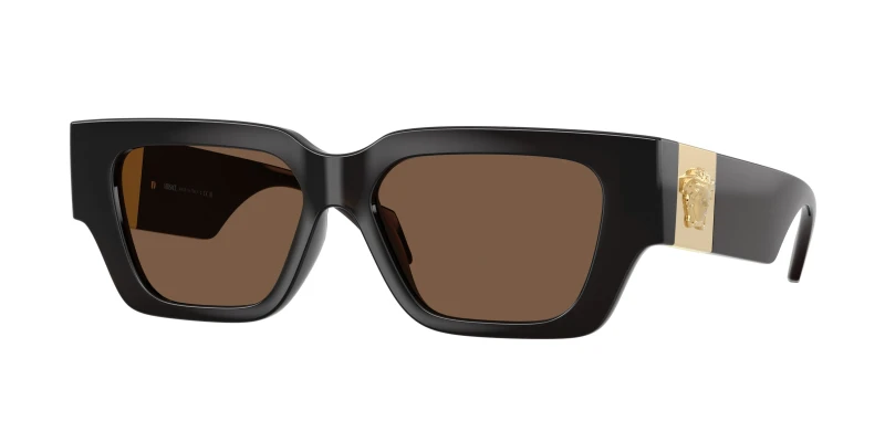 Image of Versace Woman Versace VE4497U 554373 Sunglasses Injected Brown Brown Squared Normal Brown Sunglasses Woman Injected