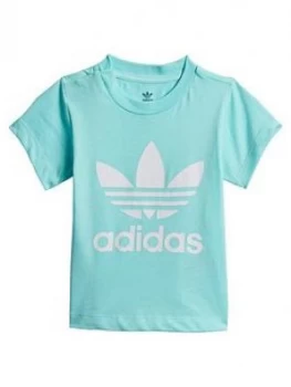 image of Boys, adidas Originals Infant Trefoil Tee - Light Blue, Size 9-12 Months