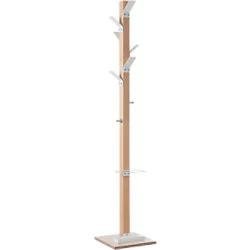 image of Fast Paper EasyCloth 8 Hook Coat Stand - Beech/White