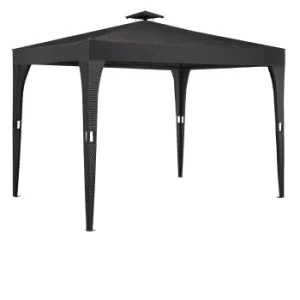 image of Poly Rattan Gazebo Black/Anthracite 3x3m