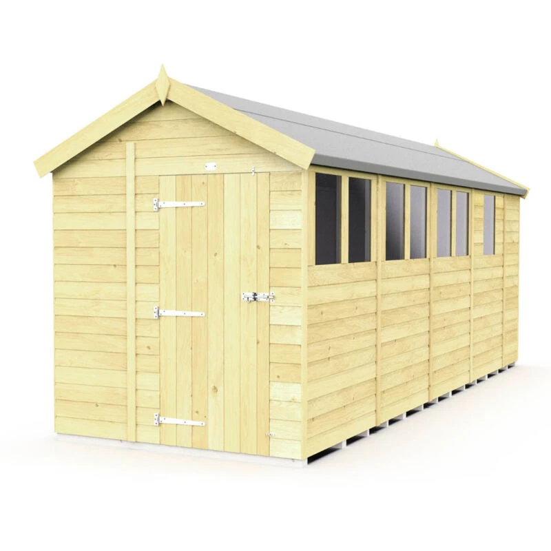 Image of Flat Pack Sheds DIY Sheds 6 x 17 Apex Shed, Brown 6X17AFF
