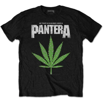 Image of Pantera - Whiskey 'n Weed Unisex Large T-Shirt - Black