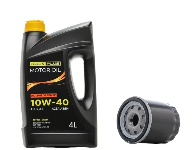 Image of RIDEX PLUS 100908O0006P Oil change kit (oil filter + engine oil) Oil change kit (oil filter + engine oil) (100908)