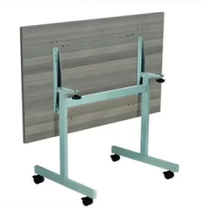 Image of One Eighty Tilting Table 1200 X 800 Silver Legs Grey Oak Rectangular Top