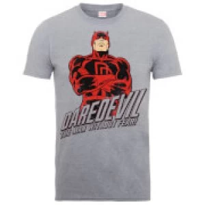 Image of Marvel Comics Daredevil The Man Without Fear Mens Grey T-Shirts - L - Grey