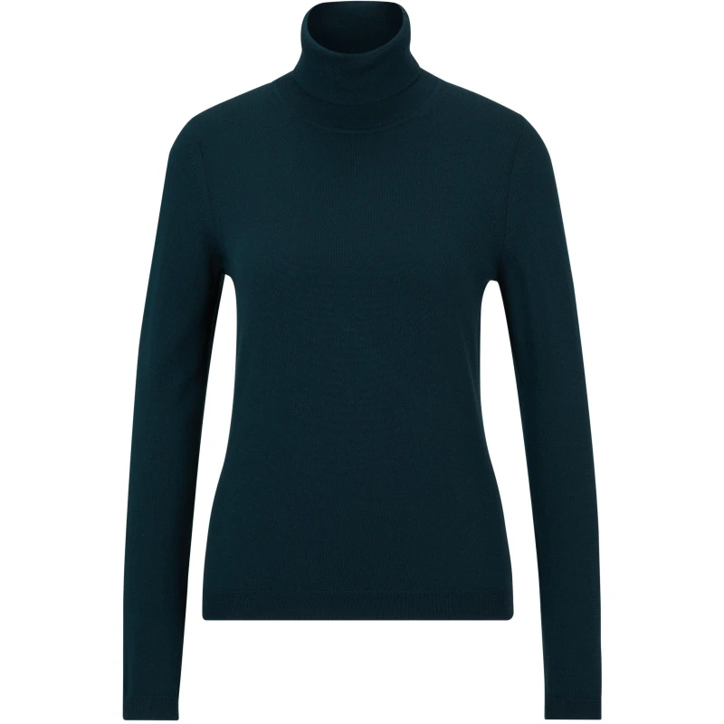 Image of Boss Womens Famaurian Relaxed Fit Crew Sweatshirt Dark Green female 10 (M)