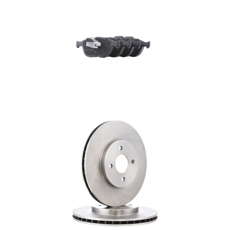 Image of RIDEX 3405B3042 Brake disc and pads set Front Axle, Brake Disc Type: internally vented, not prepared for wear warning indicator Brake Set,disc brakes