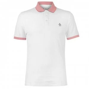 image of Original Penguin Stripes Polo Shirt - White 118