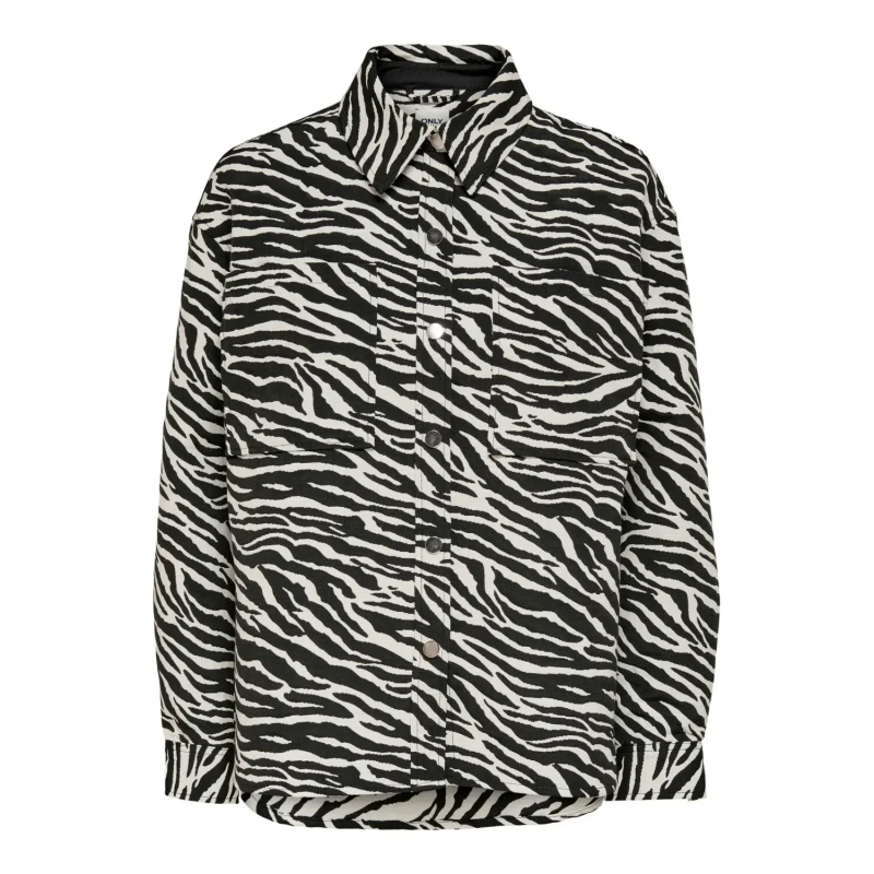 Image of Only Womens jacket Only onlnoelle zebra shacket Noir Female S