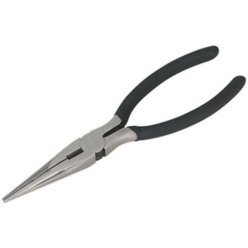 Image of Loops 200mm Long Nose Pliers - Drop Forged Steel - 40mm Jaw Capacity - Foam Grip Metallics