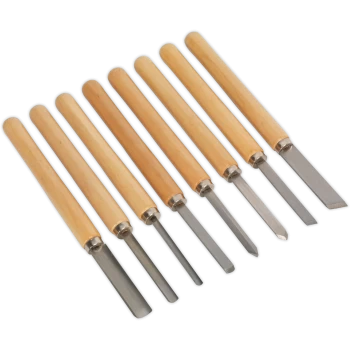 image of Sealey AK60/8 8 Piece Wood Turning Tool Set