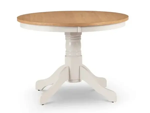 image of Julian Bowen Davenport 106cm Ivory and Oak Dining Table