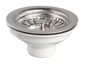 image of Wirquin - Kitchen Basin Drain Dopant Sink Waste Strainer Basket Leach Plug Steel 90mm 6/4