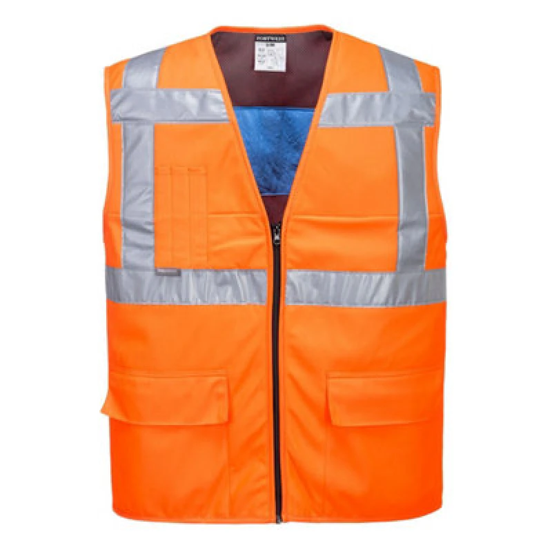 Image of Portwest Cooling Class 2 Hi Vis Waistcoat CV02ORRXX/3X Colour: Orange