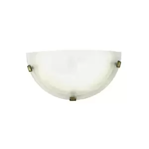 Image of Chester Single Light Wall Fitting in Alabaster with Polished Brass Detail