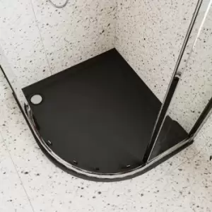 image of Hudson Reed - Offset Quadrant Right Handed Shower Tray 1200mm x 800mm - Slate Grey