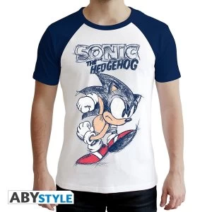 Image of Sonic - Sonict Mens Large T-Shirt - White/Blue