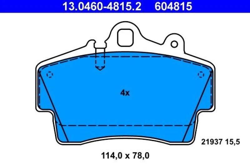 Image of ATE 13.0460-4815.2 Brake pad set excl. wear warning contact Brake Pad Set,disc brake (402)