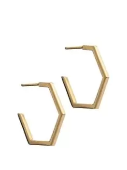 image of Rachel Jackson London Medium Hexagon Hoop Earrings - Gold