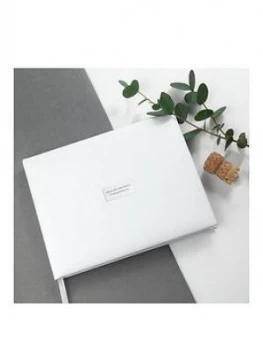 Image of Personalised White Leather Wedding Guest Book
