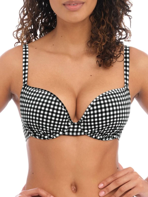 Image of Freya Womens underwired molded swimsuit top Freya Check In Noir Female 100I