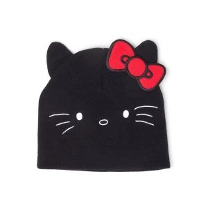 image of Hello Kitty - Hello Kitty Face Unisex Cuffless Beanie - Black