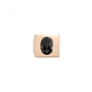 image of Classic Glam Cubic Zirconia Pink Gold Black Link Charm 230604/10