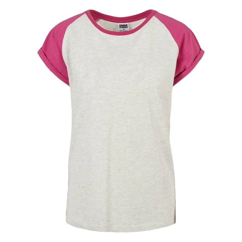 Image of Urban Classics Womens T-Shirt Urban Classics Contrast Raglan GT Gris Female 5XL