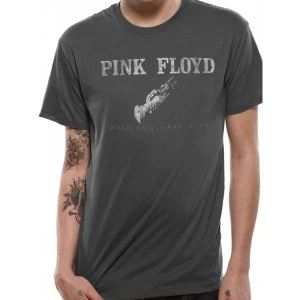 image of Pink Floyd - Wish You Were Here Logo Mens Medium T-Shirt - Grey