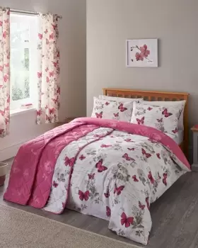 Image of Cotton Traders Butterfly Bedspread in Pink