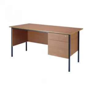 image of Serrion Rectangular 2 Drawer Pedestal Desk 1500x750x730mm Beech KF838375