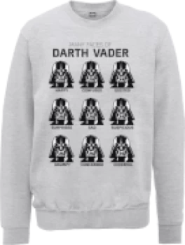 Image of Star Wars Many Faces Of Darth Vader Sweatshirt - Grey - XXL