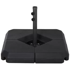 Image of Outsunny HDPE 4-Part Fillable Parasol Base Black