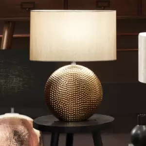 Image of Bronze Dot Textured Ceramic Table Lamp
