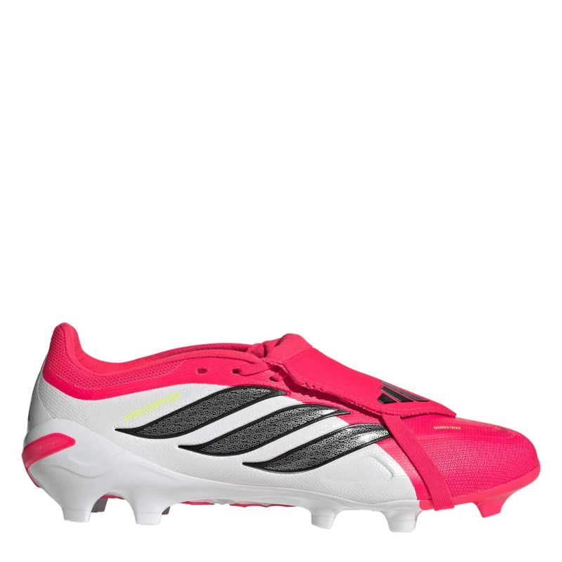 Image of adidas Predator Fold-Over Tongue League Firm Ground Football Boots Mens Red/Blk/White male 12 (47.3)