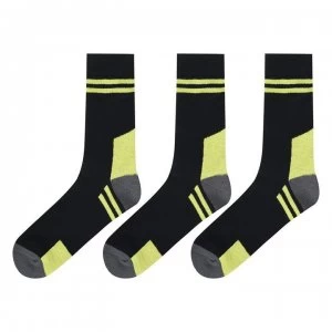 image of Claremont 3 Pack Socks Mens - Grey/Yellow