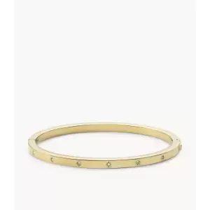 Image of Fossil Womens Sutton Shine Bright Gold-Tone Stainless Steel Cuff Bracelet - Gold