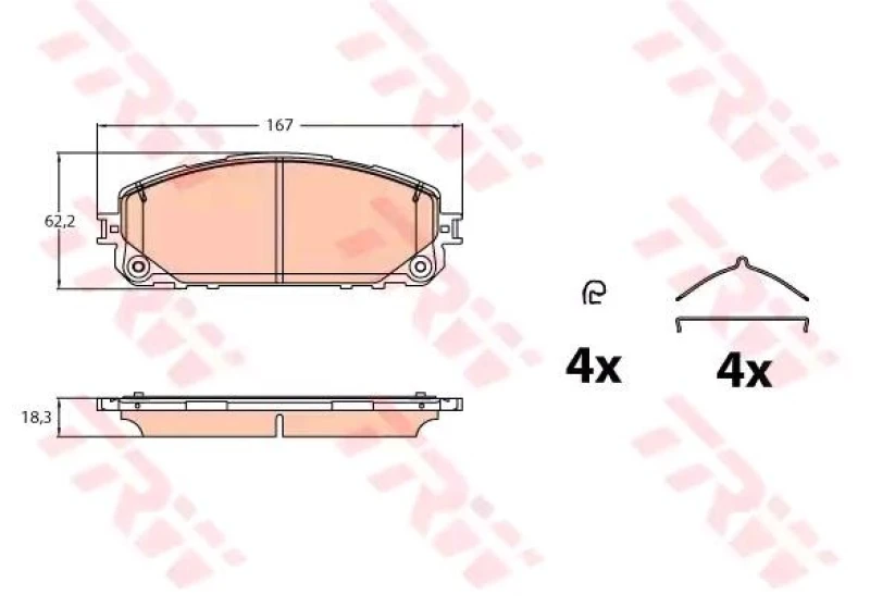 Image of Brake pad set TRW GDB2142