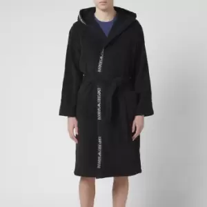 image of Emporio Armani Mens Bath Robe - Black - L