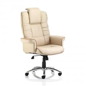 Image of Trexus Chelsea Executive Chair With Arms Bonded Leather Cream Ref