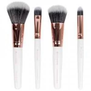 image of Brushworks Accessories White and Gold Travel Makeup Brush Set