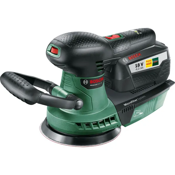 Image of Bosch ADVANCEDORBIT P4A 18v Cordless Disc Sander 125mm ADVANCEDORBIT 18 Batteries: 2 x 1.5ah Li-ion