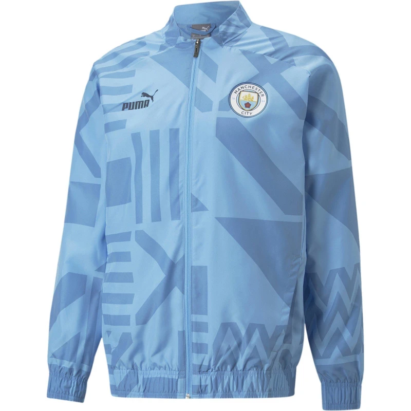 Image of Puma Mcfc Prematch Jacket Anorak Mens Blue/Peacoat male M