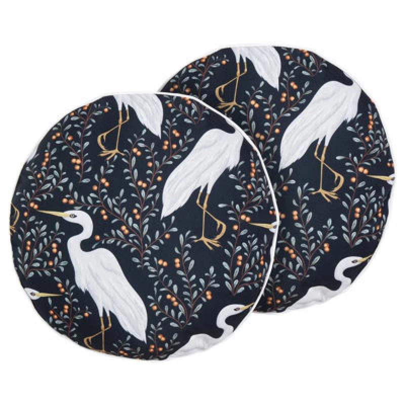 Image of Beliani Set Of 2 Outdoor Cushions Pianazzo Animal Pattern 40 X 40 Cm Black